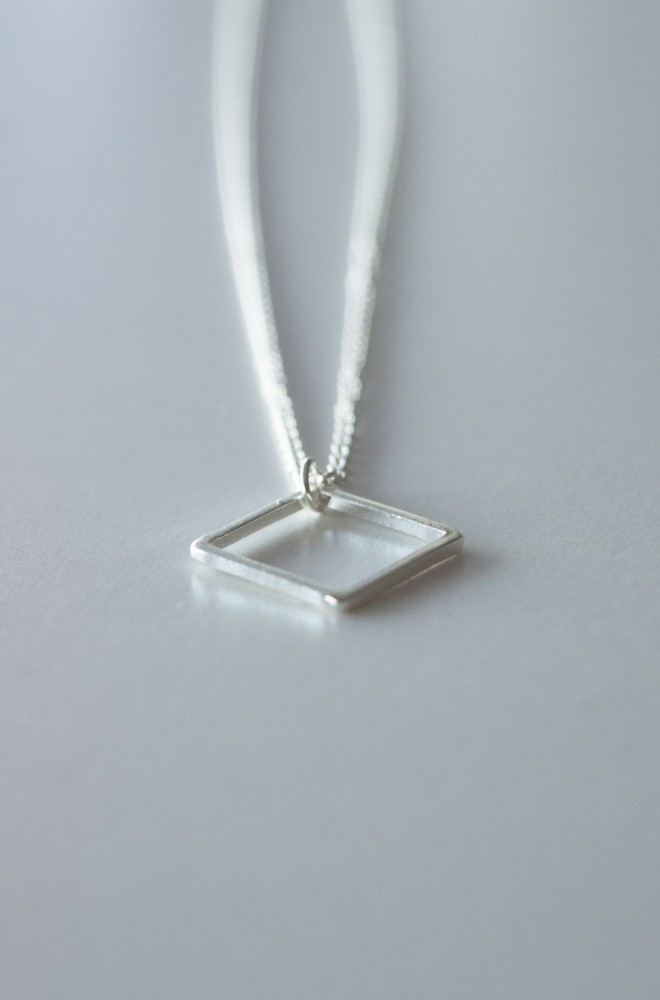 square outline necklace
